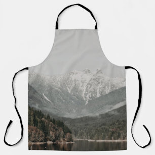 SCENERY OF TREES AND MOUNTAIN APRON