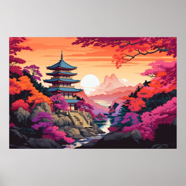 Scenery Panoramic Oriental Landscape Nature Poster (Front)