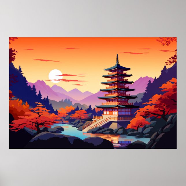 Scenery Panoramic Oriental Landscape Nature Poster (Front)