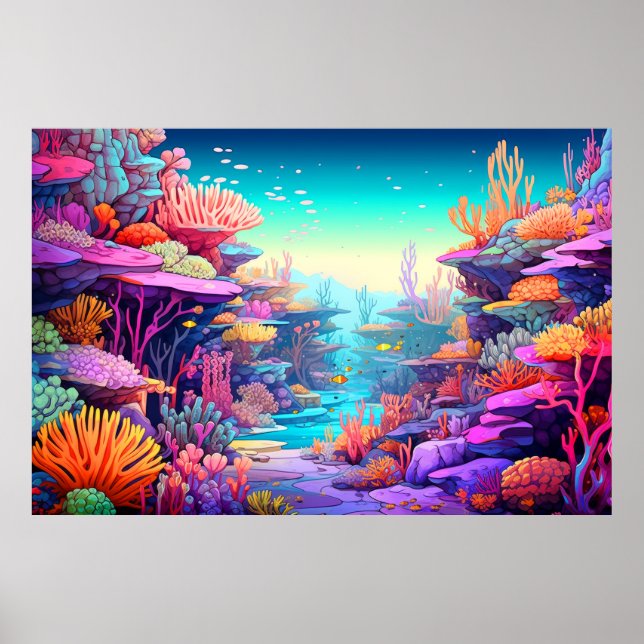 Scenery Underwater Corals Ocean Nature Poster (Front)