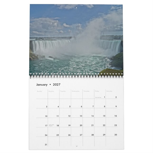 Scenes From Niagara Falls 2015 Calendar (Jan 2027)