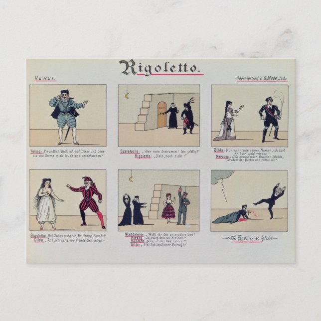 Scenes from the Opera 'Rigoletto' Postcard (Front)