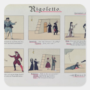 Scenes from the Opera 'Rigoletto' Square Sticker