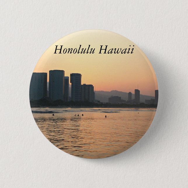 Scenes of Honolulu 6 Cm Round Badge (Front)