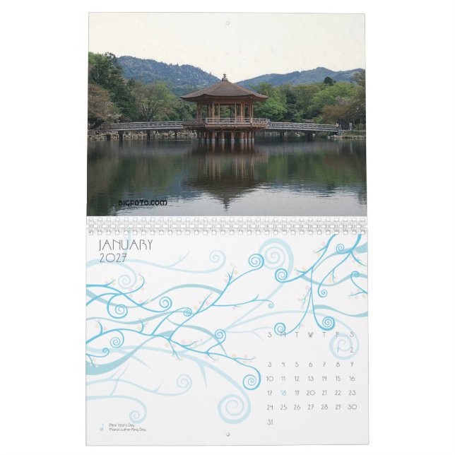 Scenes of Japan 12 month calendar (Jan 2027)