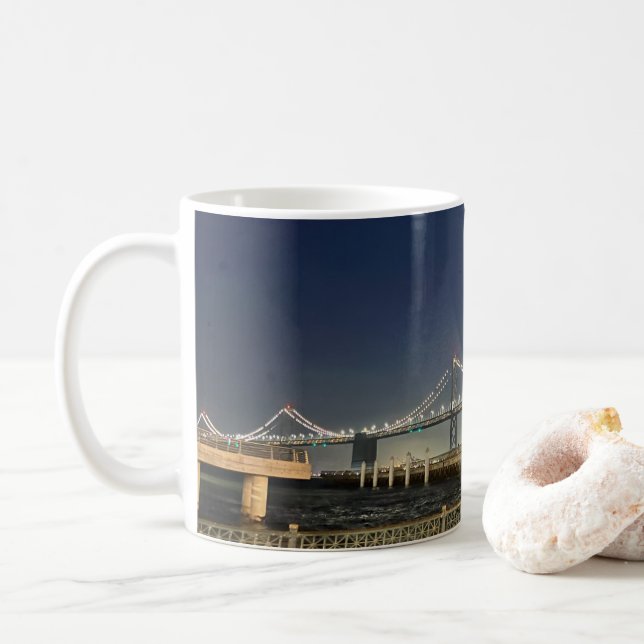 Scenes of San Francisco Bay Bridge Coffee Mug (With Donut)