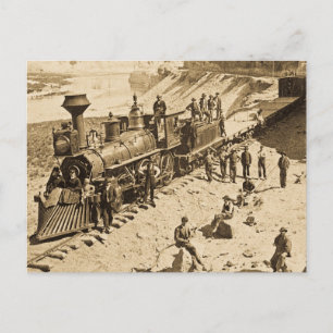 Scenes on the Union Pacific Railroad Sepia Postcard