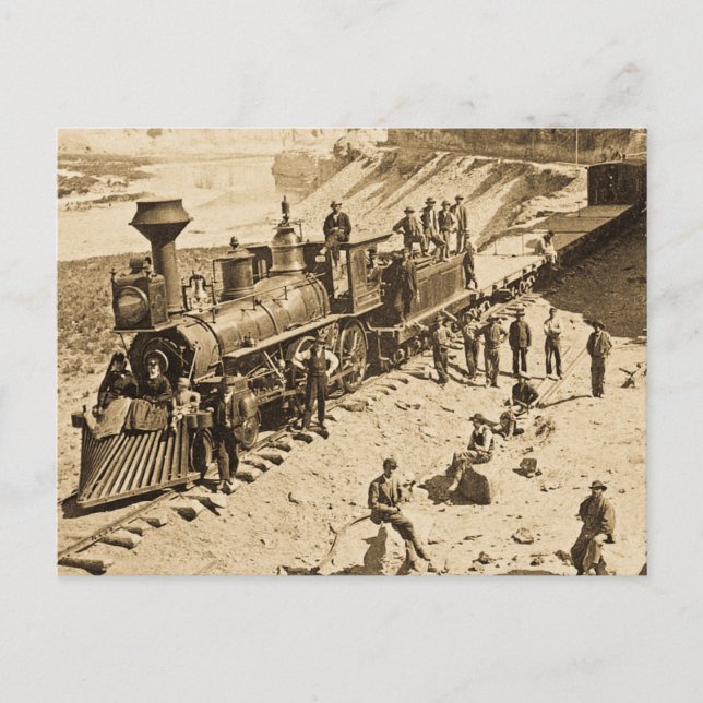 Scenes on the Union Pacific Railroad Sepia Postcard (Front)