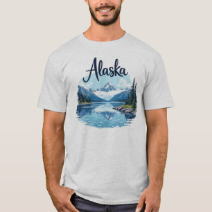 Scenic Alaska River & Mountains Tee