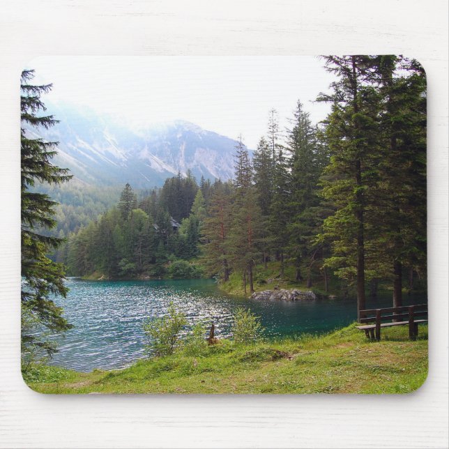 Scenic Alpine Forest and Lake Mouse Mat (Front)