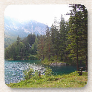 Scenic Alpine Forrest and Lake Photo Coaster