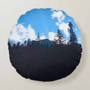 Scenic Alpine Landscape - Wild Nature Romania Round Cushion
