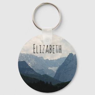 Scenic Alpine Mountains Nature Photo Key Ring