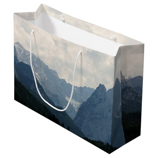 Scenic Alpine Mountains Nature Photo Large Gift Bag (Front Angled)