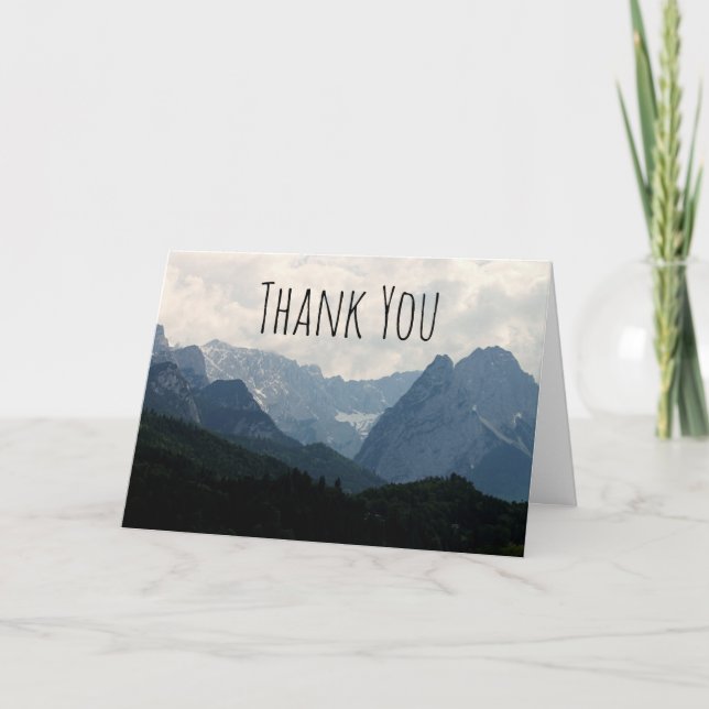Scenic Alpine Mountains Nature Photo Thank You Card (Front)