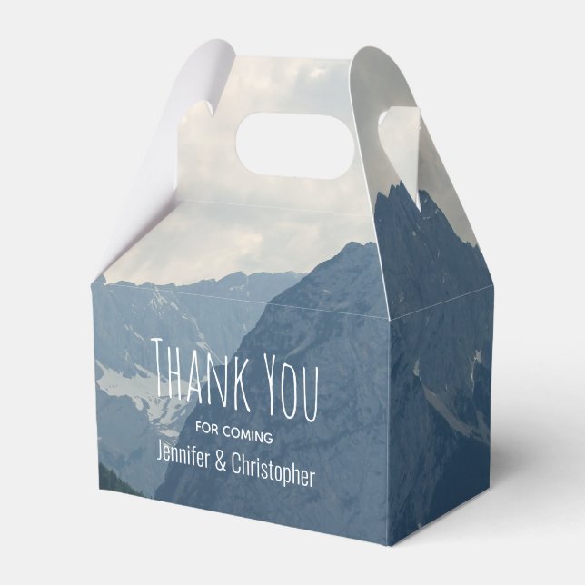 Scenic Alpine Mountains Nature Photo Wedding Favour Box (Front Side)