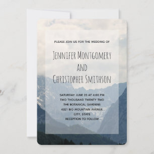 Scenic Alpine Mountains Nature Photo Wedding Invitation