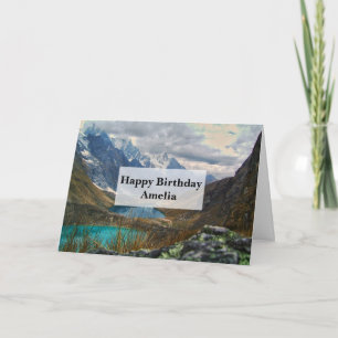 Scenic Alpine Mountains Photo Birthday Card