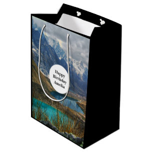 Scenic Alpine Mountains Photo Birthday Medium Gift Bag