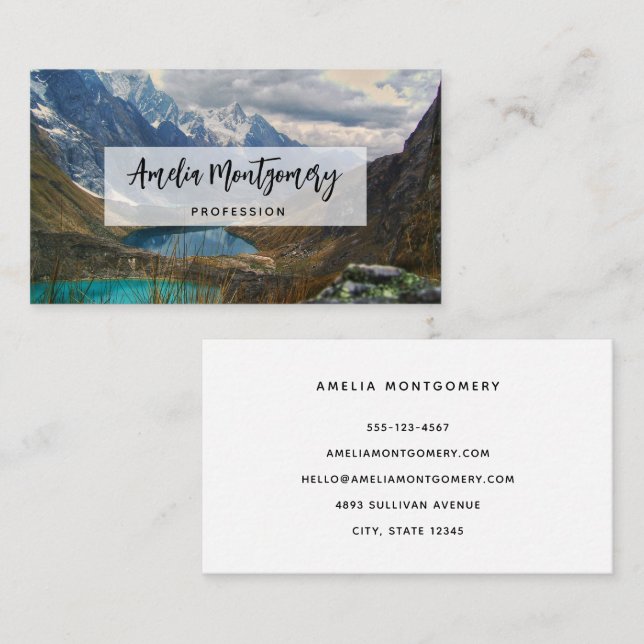 Scenic Alpine Mountains Photo Business Card (Front/Back)