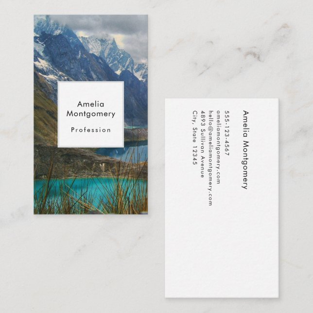 Scenic Alpine Mountains Photo Business Card (Front/Back)