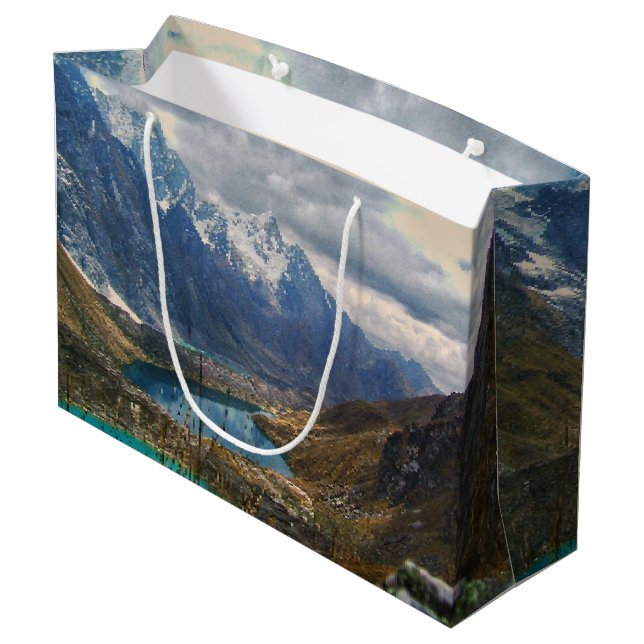 Scenic Alpine Mountains Photo Large Gift Bag (Back Angled)