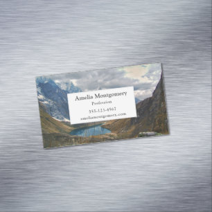 Scenic Alpine Mountains Photo Magnetic Business Card