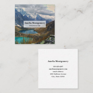 Scenic Alpine Mountains Photo Square Business Card