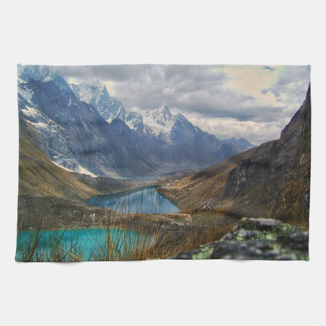 Scenic Alpine Mountains Photo Tea Towel (Horizontal)