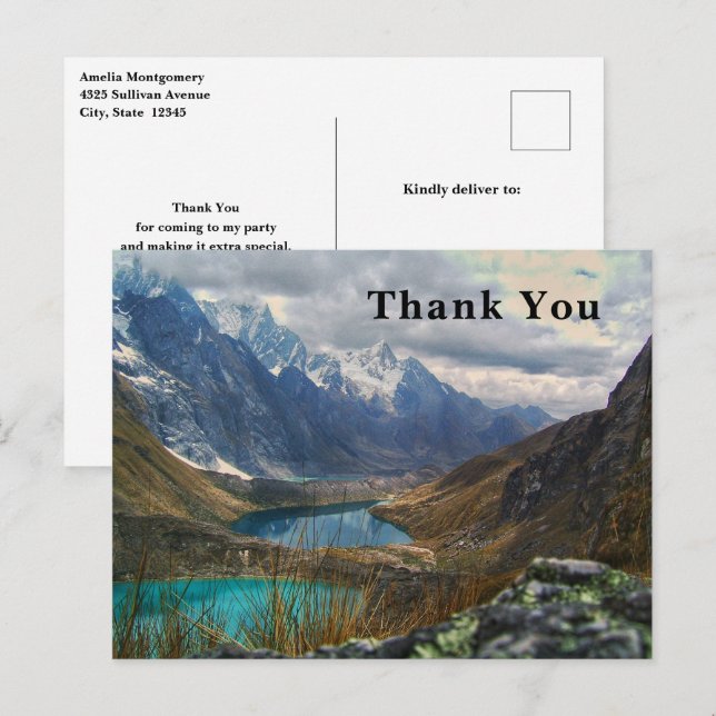 Scenic Alpine Mountains Photo Thank You Postcard (Front/Back)