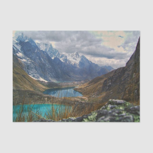 Scenic Alpine Mountains Photo Tissue Paper (Front)