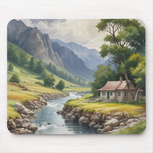 Scenic Animated River Mousepad  (Front)