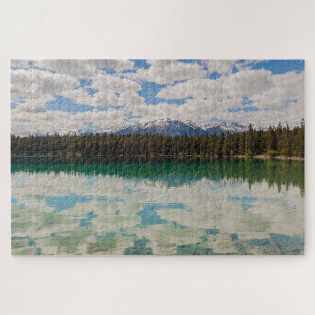 Scenic Annette Lake reflections, Jasper NP, Canada Jigsaw Puzzle (Horizontal)