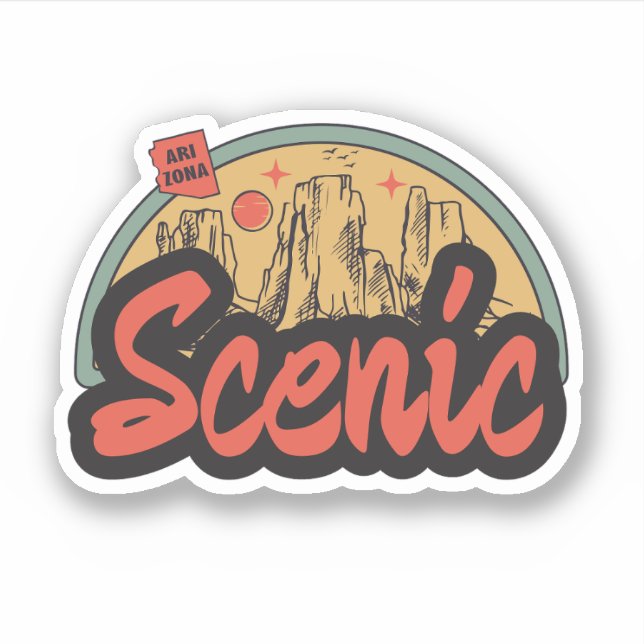 Scenic, Arizona  Sticker (Front)