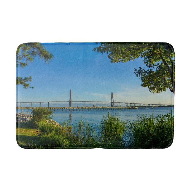 Scenic Arthur Ravenel Bridge Bath Mat (Front)