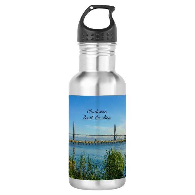 Scenic Arthur Ravenel Bridge Water Bottle (Front)