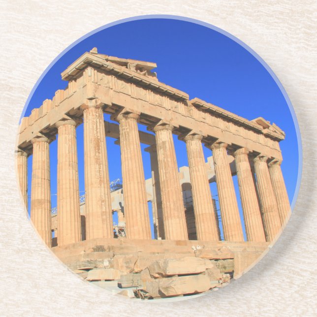 Scenic Athens Acropolis in Greece, Round Coaster (Front)