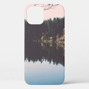 Scenic autumn coloured river in country with trees iPhone 12 case
