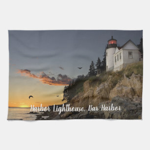 Scenic Bar Harbour Lighthouse Tea Towel