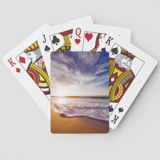 Scenic Beach Art Ocean Images Photography Cool Bea Playing Cards (Back)