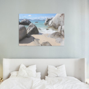 Scenic Beach at The Baths on Virgin Gorda, BVI Faux Canvas Print