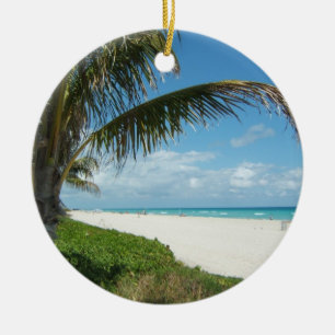 Scenic Beach, Side Palm Branch Ceramic Tree Decoration