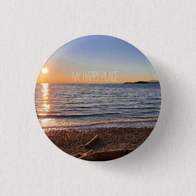 Scenic Beach Sunset Photo   3 Cm Round Badge (Front)
