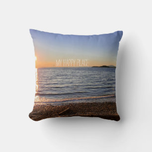 Scenic Beach Sunset Photo  Cushion