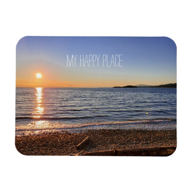 Scenic Beach Sunset Photo Magnet (Horizontal)