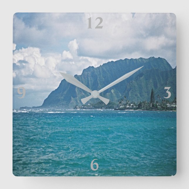 Scenic Beach Vacation Stylish Wall Clock (Front)
