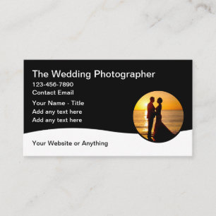 Scenic Beach Wedding Photographer Business Cards