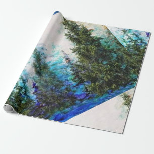 SCENIC BLUE MOUNTAIN PINES WRAPPING PAPER