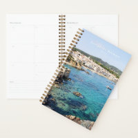 Scenic Blue Ocean Spain Travel Photo Custom Name