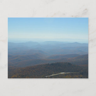 Scenic Blue Ridge Mountains Overlook On Autumn Day Postcard
